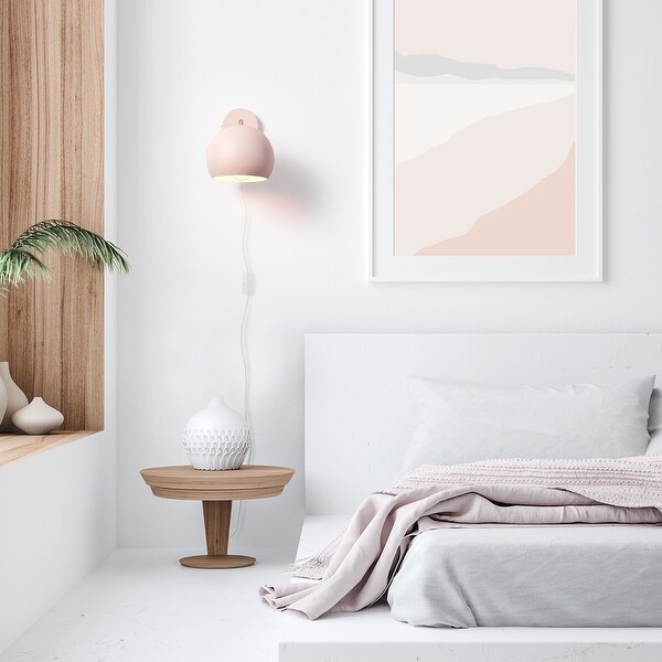 Pink plug in wall sconce hot sale